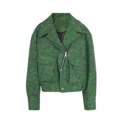 Marbled Faux Leather Jacket