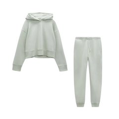 Hooded Sweatshirt+Drawstring Pants Set