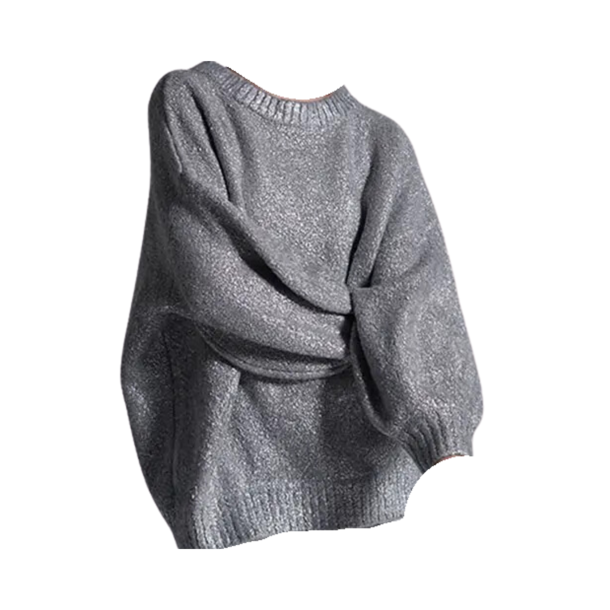 Metallic Ribbed Edges Sweater