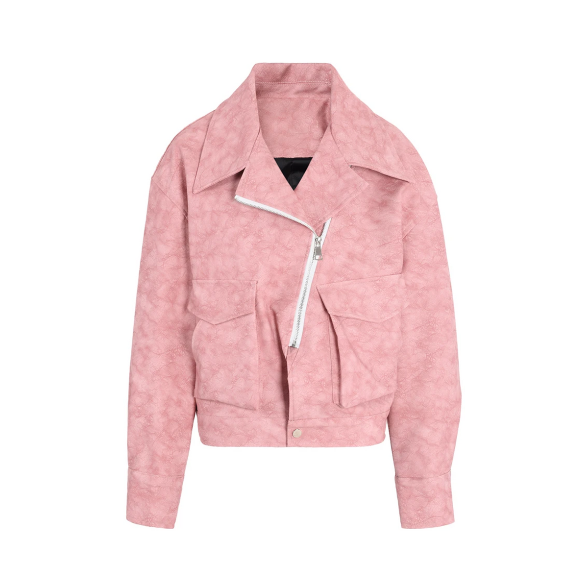 Marbled Faux Leather Jacket