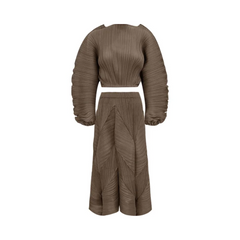 Pleated Short Top+ Pants Set