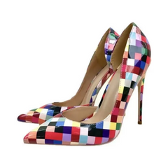 Multicolor Checker Print Stilettos