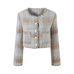 Plaid Tweed Weaved Jacket