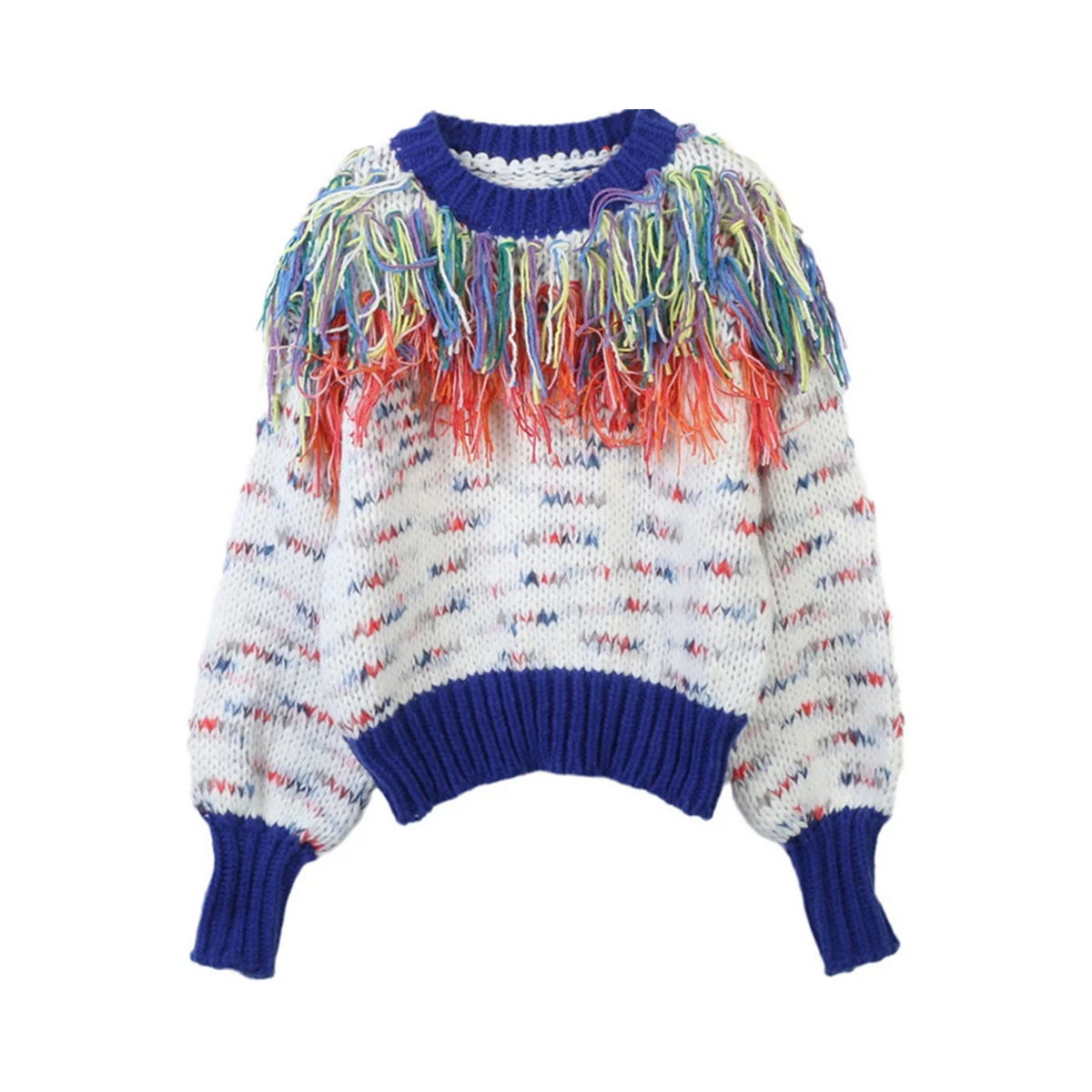 Colorful Tassels Knit Sweater