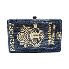 Passport Rhinestones Clutch Bag