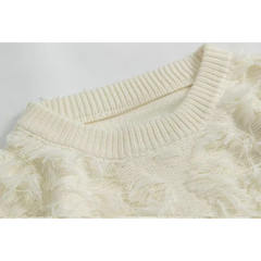 Fringe Round Neck Knitted Sweater