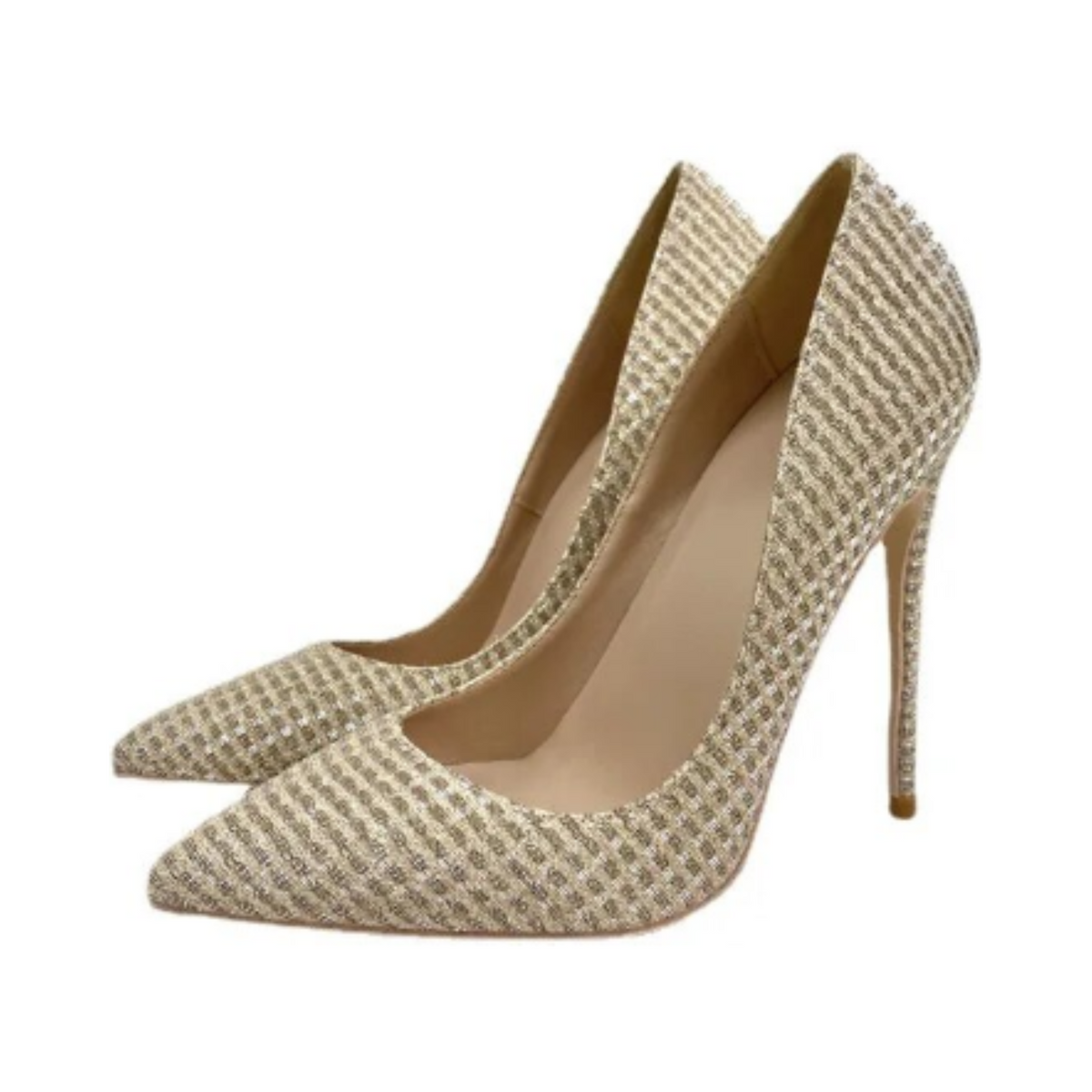 Glittery Gold Stiletto Pumps