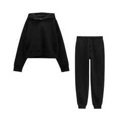 Hooded Sweatshirt+Drawstring Pants Set