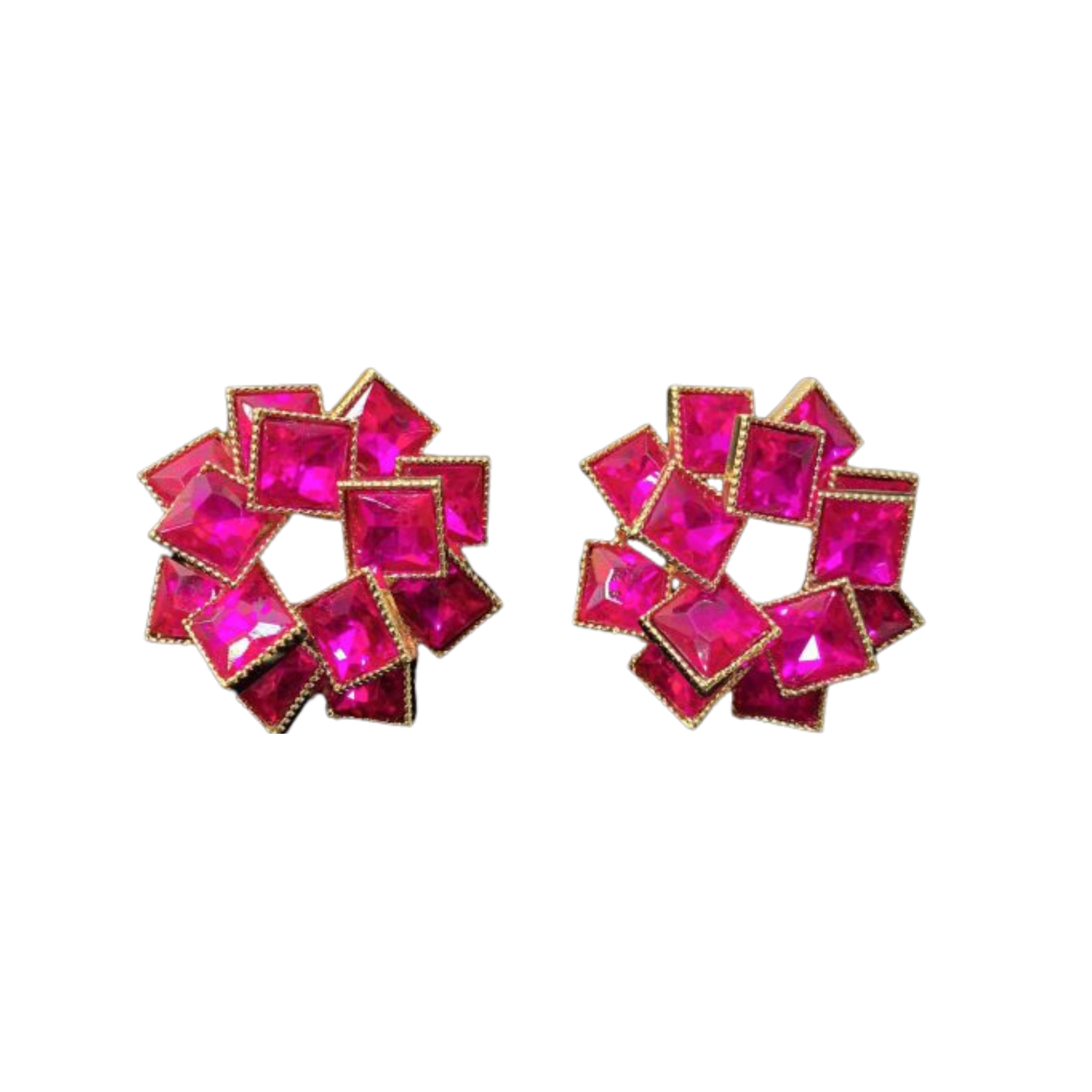 Geometric Floral Stud Earrings