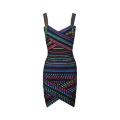 Iridescent Cross-Strap Mini Dress