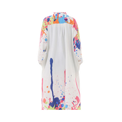 Paint Drips Print Midi Dress