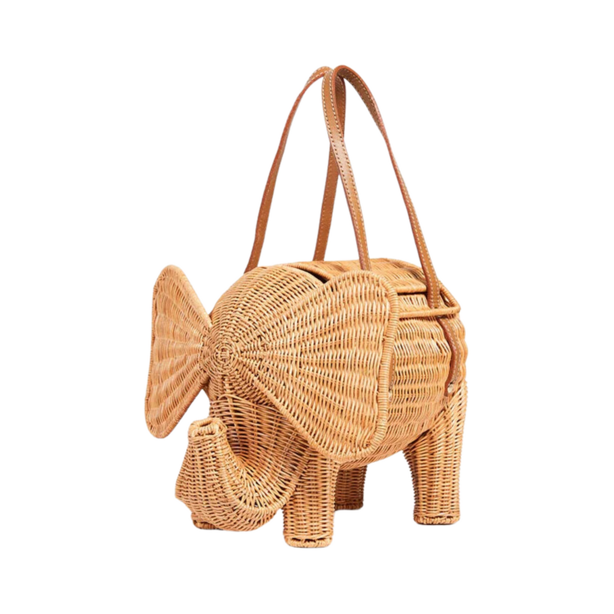 Elephant Rattan Handbag