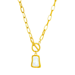 Oyster Pendant Chain Link Necklace