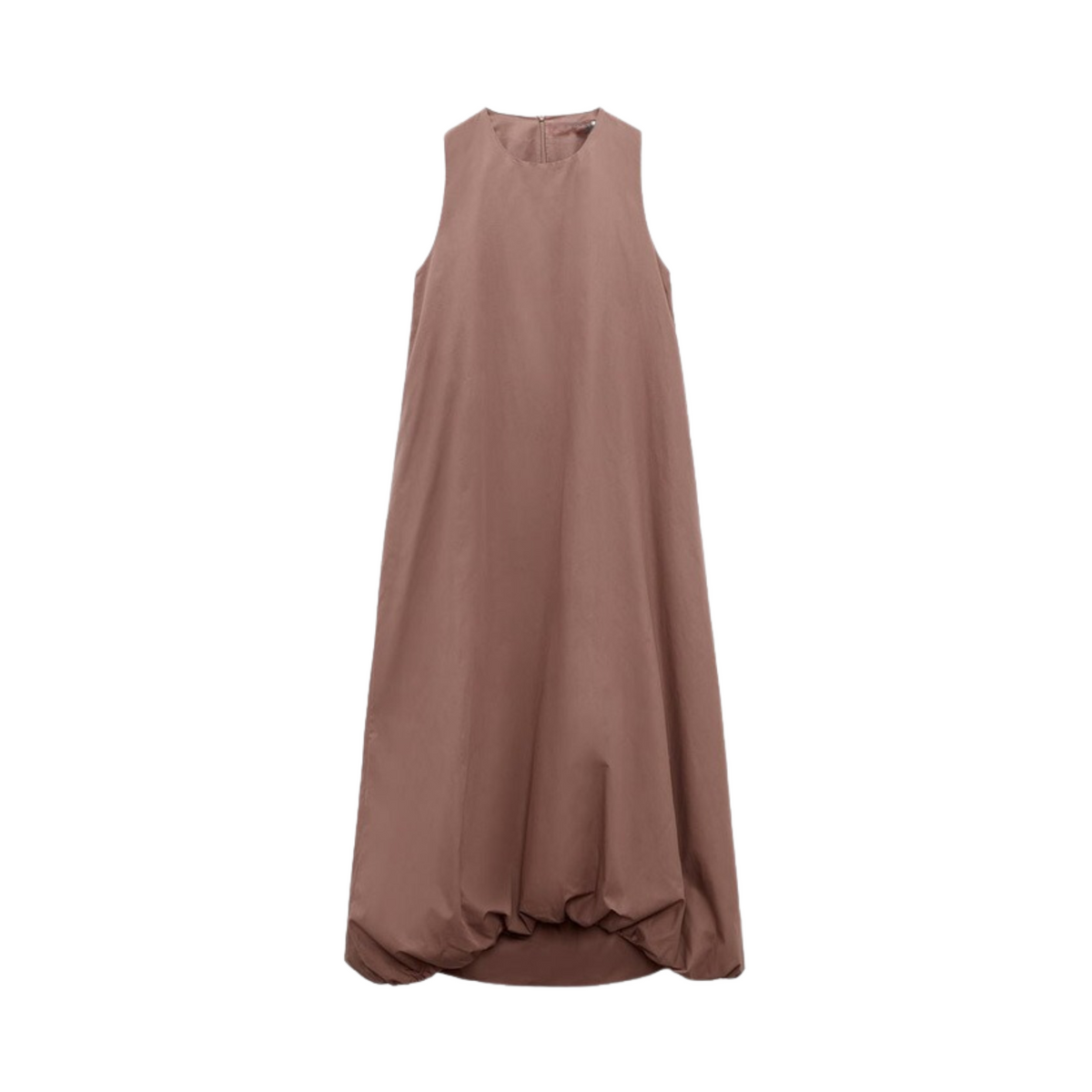 Sleeveless Ruched Hem Mid-Calf Dress