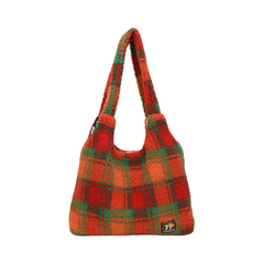 Plush Plaid Tote Bag