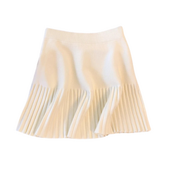 Half Pleated Knitted Mini Skirt