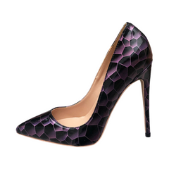 Stone Pattern Patent Leather Stilettos