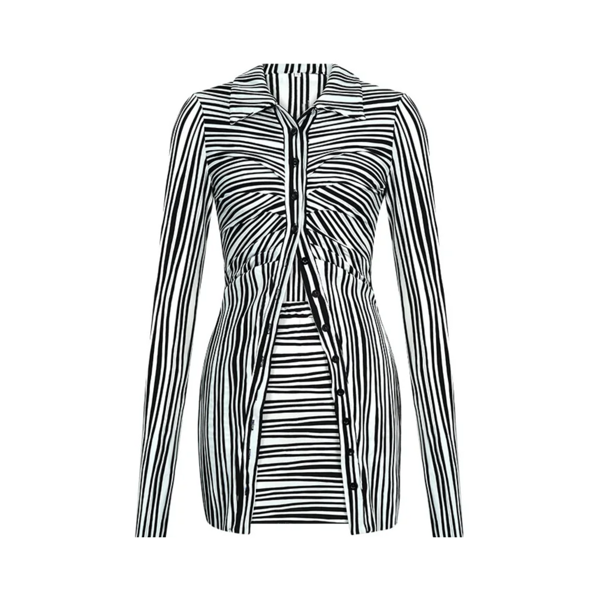 Stripes Shirt+Mini Skirt Set