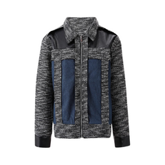 Panel Faux Leather Spliced Jacket