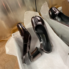 Split Toe Leather Slingback Shoes