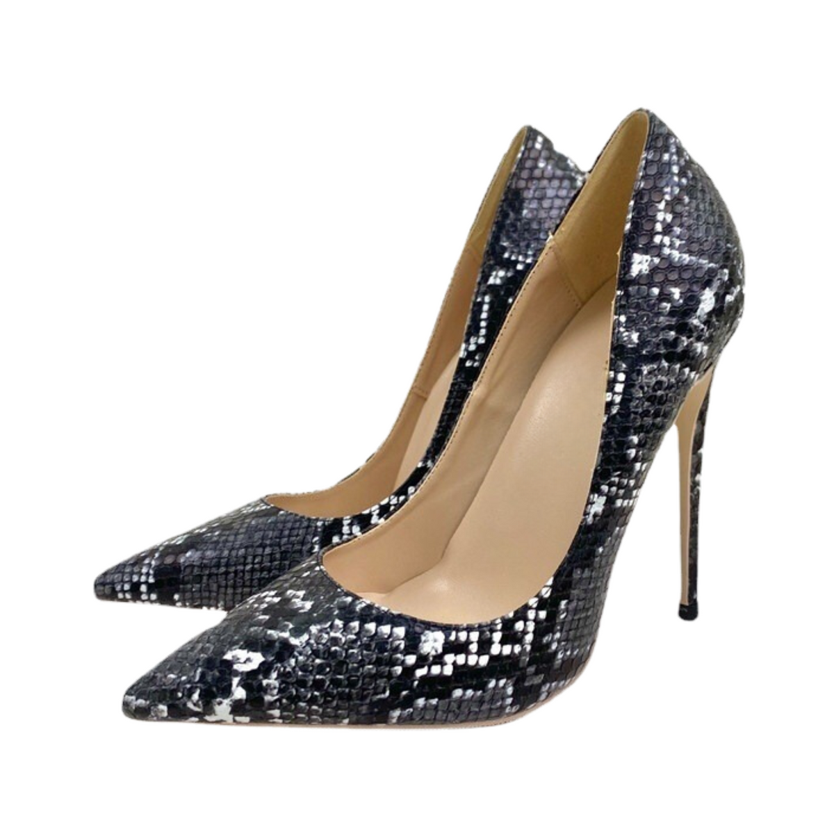 Reptile Shallow Cut Stiletto Pumps