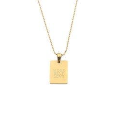 Square Engraved Pendant Necklace