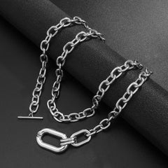 Double Chains Toggle Bar Necklace