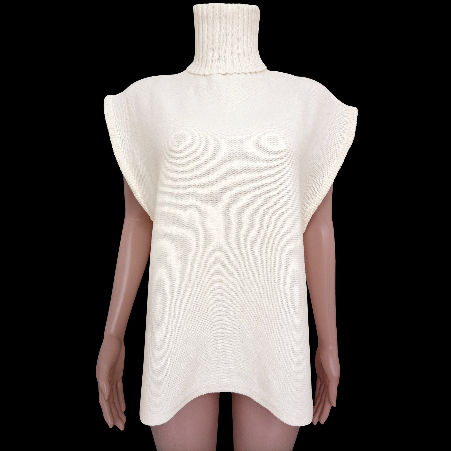 Turtleneck Sleeveless Knitted Sweater