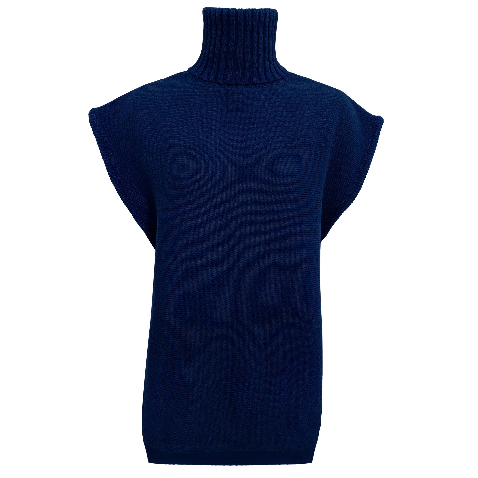 Turtleneck Sleeveless Knitted Sweater