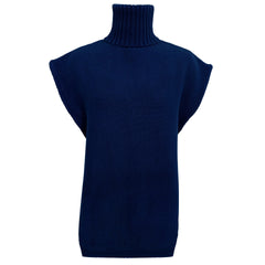 Turtleneck Sleeveless Knitted Sweater