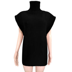 Turtleneck Sleeveless Knitted Sweater