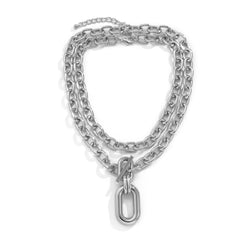 Double Chains Toggle Bar Necklace