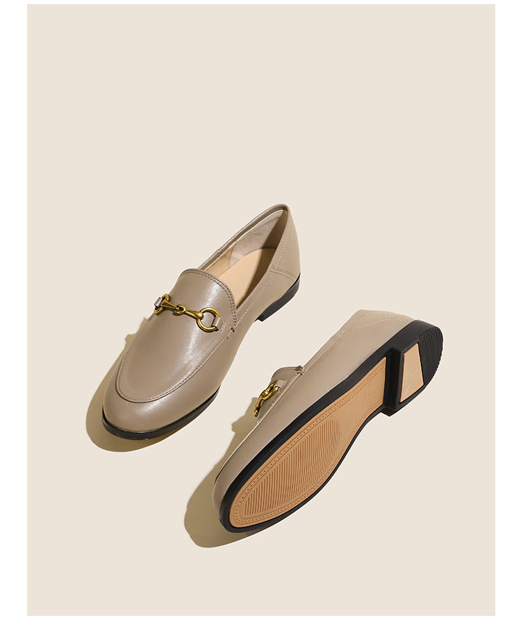 Horseshoe Buckles Loafers Flat Shoes