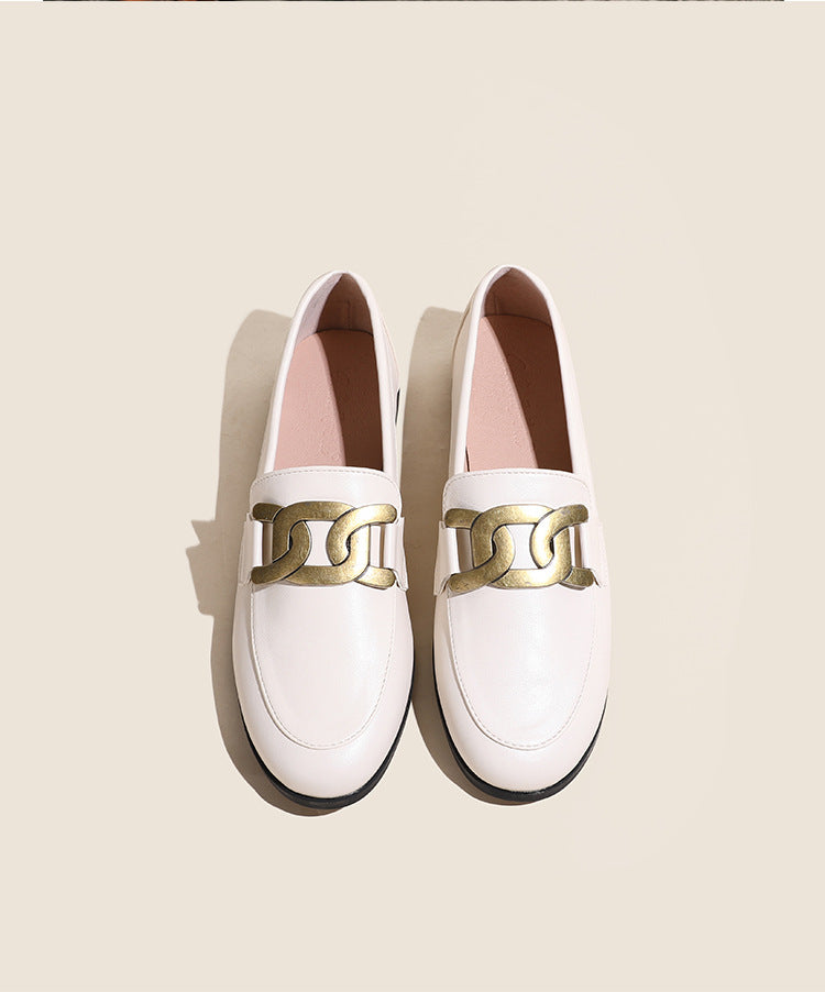 Horseshoe Buckles Loafers Flat Shoes