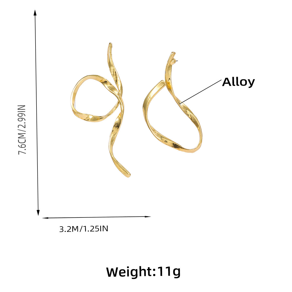 Asymmetric Minimalist Alloy Earrings