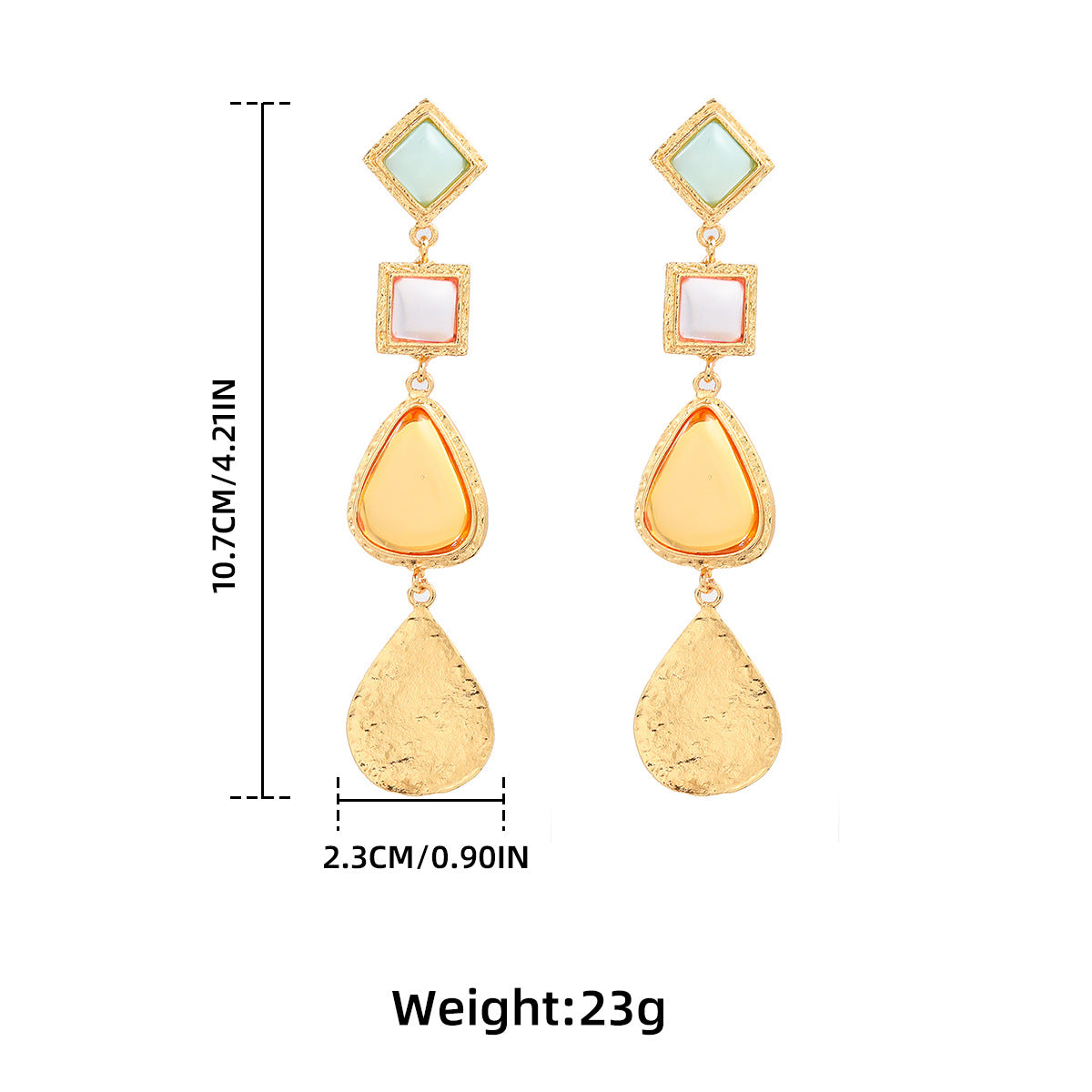 Colorful Acrylic Water Drop Pendant Earrings