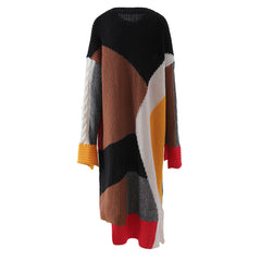 Color Block Splicing Knitted Dress