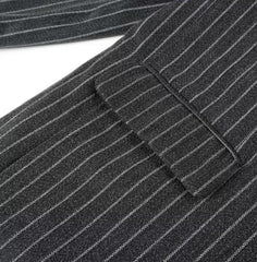 Striped Double Breasted Long Coat