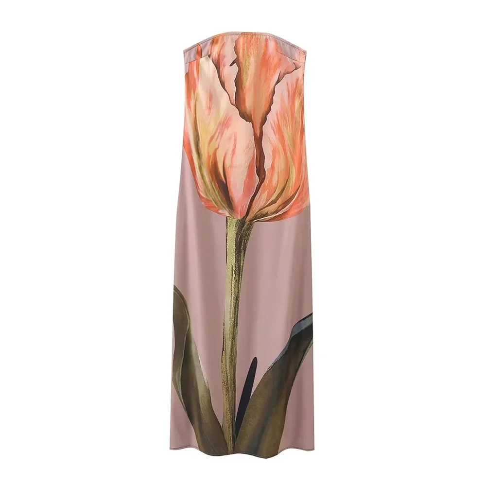 Sexy Floral Tube Maxi Dress