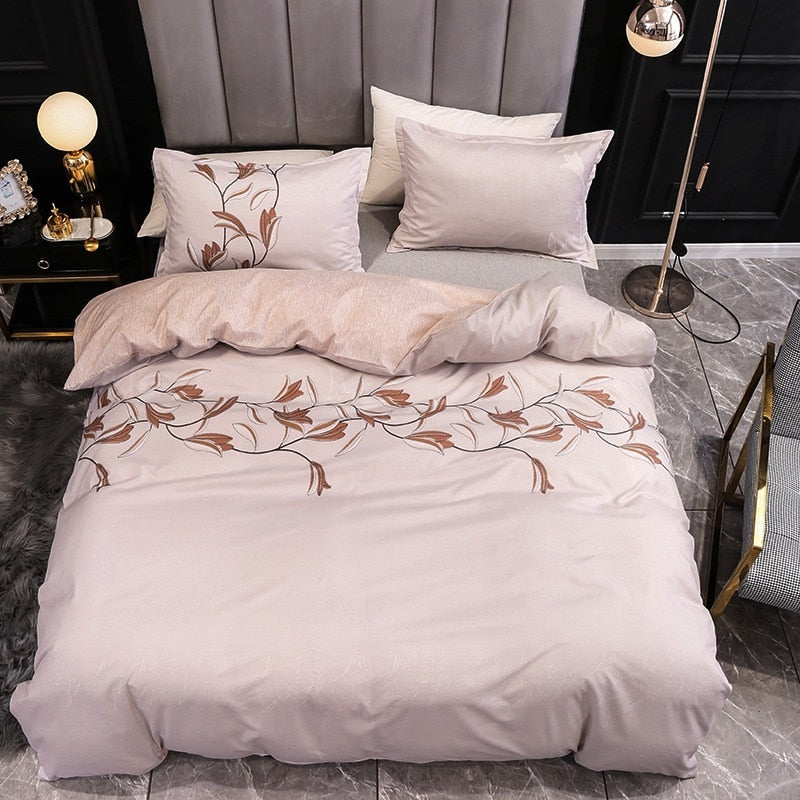 3pcs Nordic Exquisite Embroidery Bedding Set Bedroom Double Comfort Soft High Quality Quilt Cover and Pillowcase