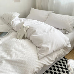 New Jacquard Bedding Set Fashion Skin Friendly Four Piece Set Quilt Cover Flat Sheet King Size Duvet Cover Pillowcase Bed Linens