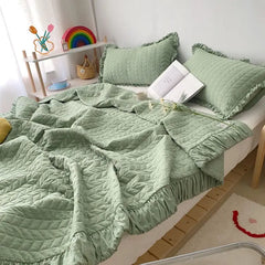 Korean Style Quilted Summer Quilt Blanket Lightweight Cooling Air-conditioning Comforter Quilt Soft Thin Quilt Machine Washable