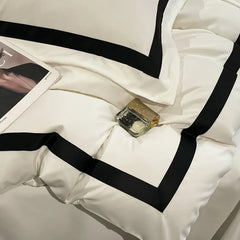 Luxury Hotel Bedding Sets Thick Brushed Bed Sheets White Duvet Cover Set Pillowcase Four Piece Fully Enclosed for Home Gift