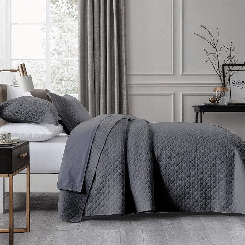 3 Piece Double Bed Quilt Lightweight Soft Full Size Velvet Duvet Cover King Queen Bed Sheet Set