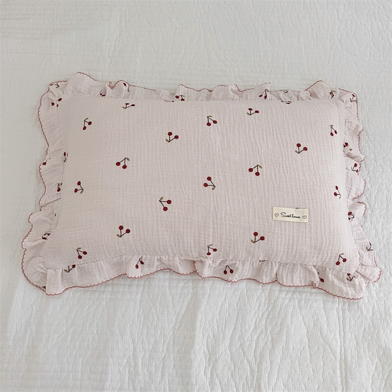 Baby Pillowcase Floral Print Cotton Muslin Newborn Pillow Case Pillow Cover for Baby 30x50cm 48x74cm
