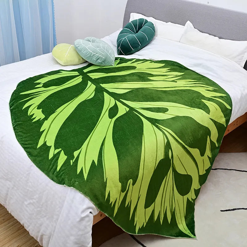 Super Soft Blanket Giant Leaf Blankets for Bed Sofa Plant Bedspread Home Decor Throws Warm Sofa Towel Christmas Gift 담요