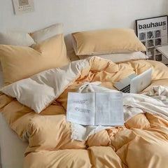 Fashion Solid Color Bedding Set Soft Sheet Duvet Cover Pillowcase Girls Adult Bedspread Queen Full Size Quilt Cover No Filler 02