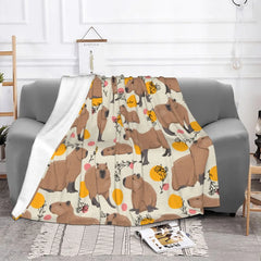 Capybara Blankets Coral Fleece Plush Decoration Wild Animals Of South America Super Warm Throw Blanket for Home Office Quilt