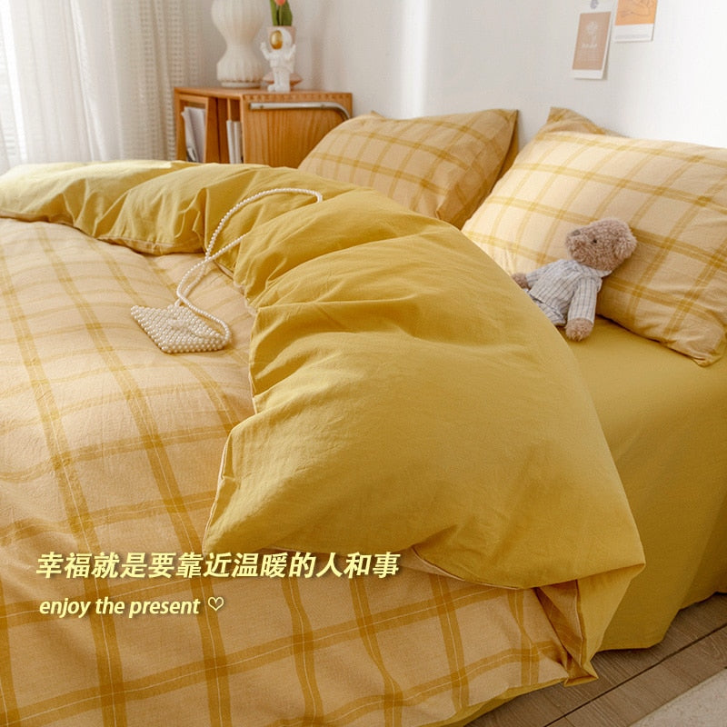 Bedding Set  2 Bedrooms Sheet Duvet Cover Linens Bedspread Euro Nordic 150 Beds for Girls King Size Luxury Pillowcase Cute Bed
