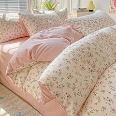 2025 Washed Cotton Double Yarn Single Quilt Cover Simple Wind Ins Wind Small Floral Korean Version Duvet Skin Friendly Bedding